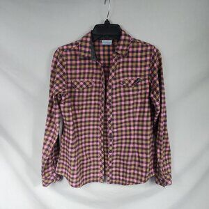 Columbia Women’s Pink and Brown Flannel Shirt Size M